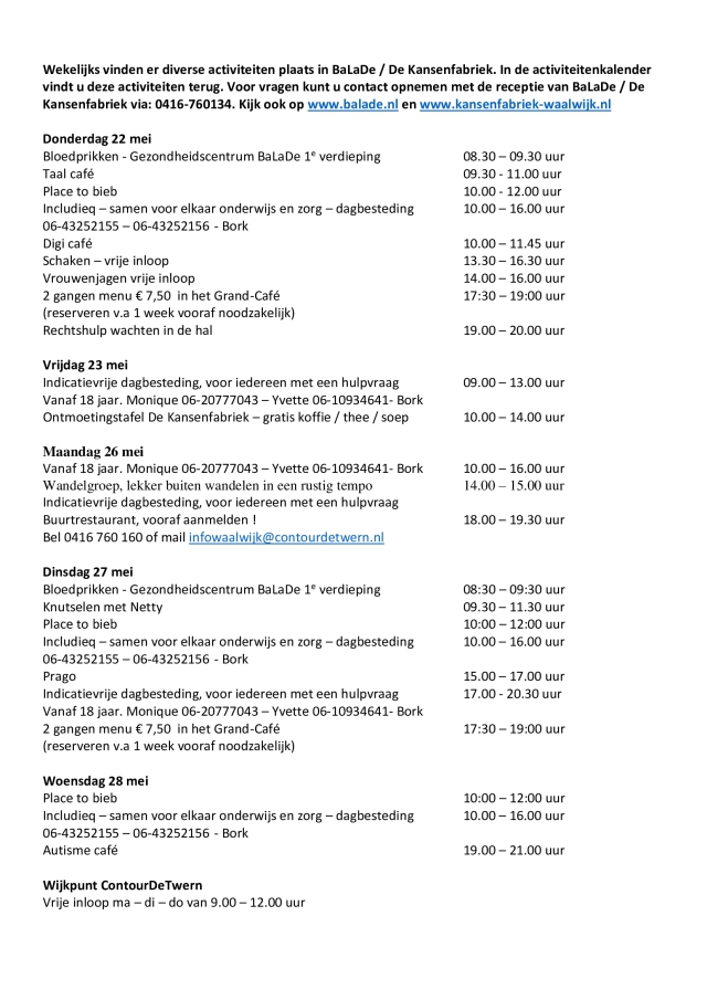 Week 22 mei tm 28 mei