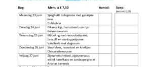 Weekmenu maaltijden week 26