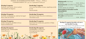 Dinsdag en donderdagavondmenus augustus 2025